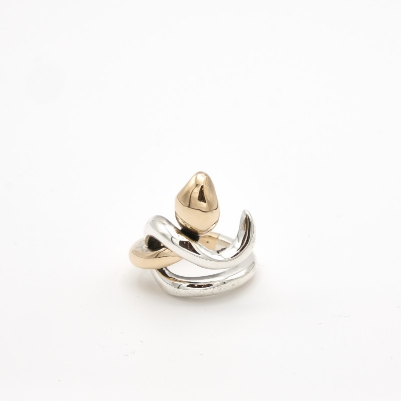 Anello serpe bicolore